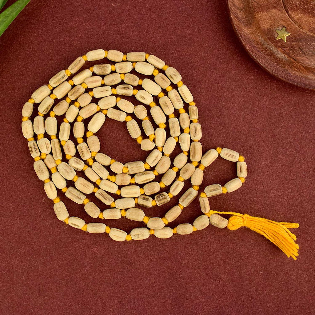 100% Original Tulsi Jaap Mala with long beads, crafted for meditation and spiritual rituals. The Mala features 108+1 beads for enhanced focus and devotion during prayers. Ideal for daily use and sacred practices. India’s Largest Pooja Accessories Brand – www.satvikworld.com
