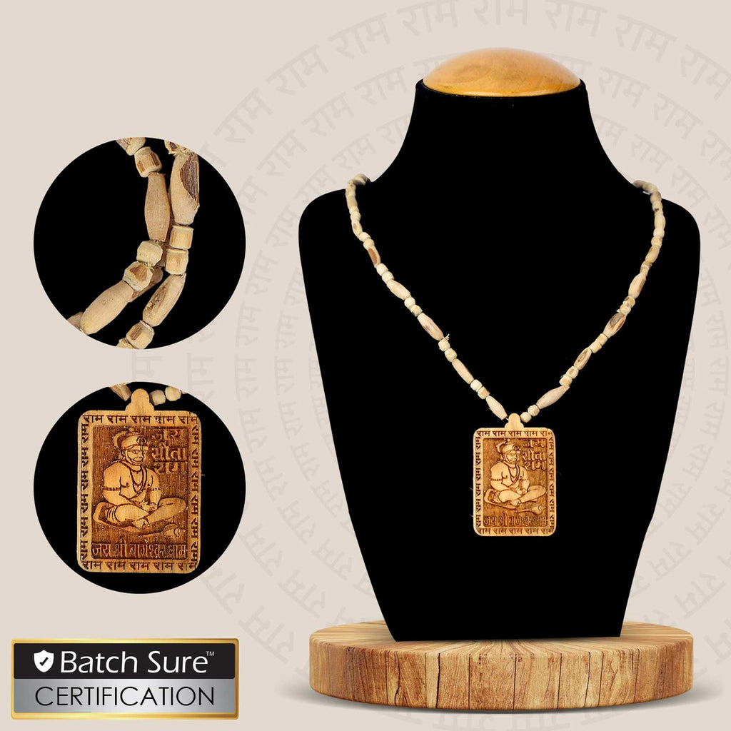 Buy 100% Original Tulsi Mala with Jai Sita Ram / Jai Shri Bageshwar Dham Wooden Locket, ideal for daily chanting, meditation, and spiritual devotion. Made from pure Tulsi beads, this sacred mala brings divine protection, focus, and peace to your spiritual routine. India’s Largest Brass Idols Brand - www.satvikworld.com