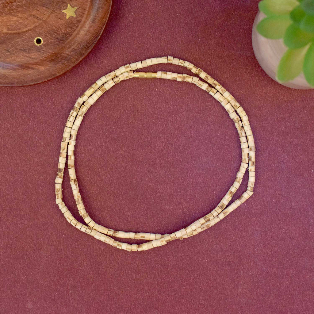 100% Pure 11 Inch Long Tulsi Kanthi Bead Jap Mala – Sacred wooden mala for chanting, devotion, and spiritual protection. India’s Largest Pooja Accessories Brand - www.satvikworld.com