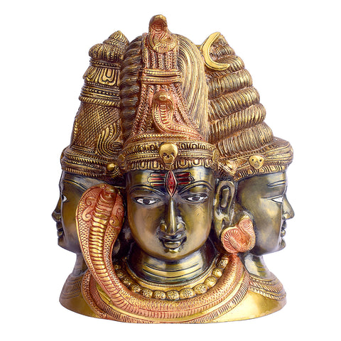 11.4 inch detailed brass Shiv Ji idol, showcasing intricate craftsmanship and divine representation of Lord Shiva. India’s Largest Brass Idols Brand - www.satvikworld.com
