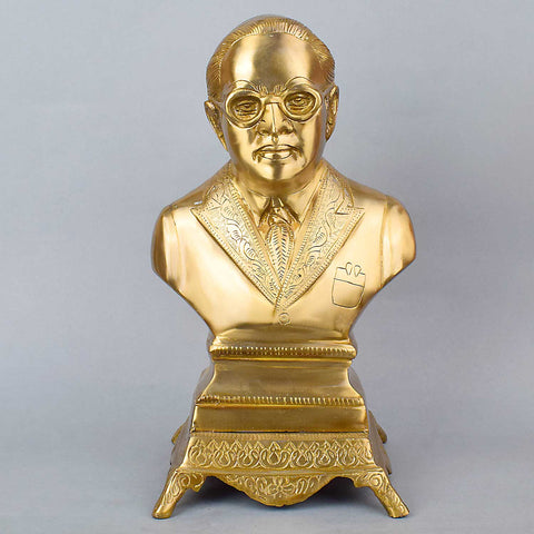 12.6 Inch brass Dr. B.R. Ambedkar idol with lifelike features, capturing the spirit of equality, justice, and reform; ideal for home, office, or institutional display. India’s Largest Pooja Accessories Brand – www.satvikworld.com