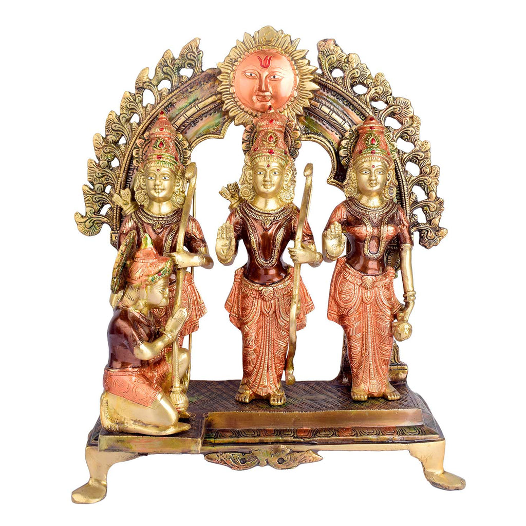 15.7 Inch Graceful Ram Darbar in Brass Brass Statue featuring intricate detailing, perfect for spiritual home decor, temple worship, and devotional gifting. India’s Largest Brass Idols Brand - www.satvikworld.com