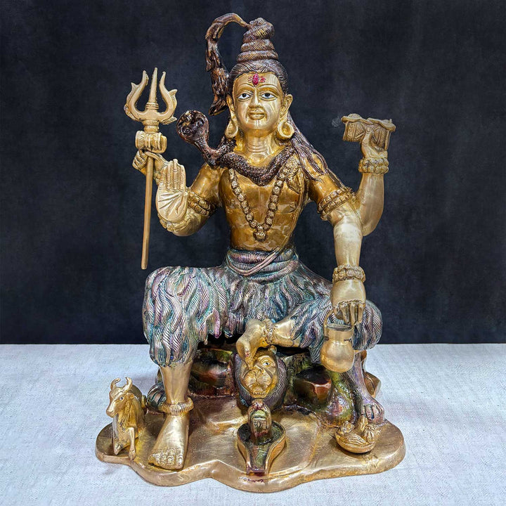 18.5 Inch Handcrafted Brass Statue of Lord Shiva – A beautifully handcrafted brass statue of Lord Shiva, showcasing intricate detailing and divine serenity. Perfect for temple décor, spiritual spaces, and adding elegance to your home. India’s Largest Pooja Accessories Brand – www.satvikworld.com