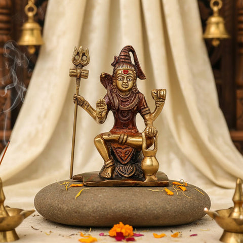 Brass Shiv Ji/Bholenath Idol – Divine Brass Statue of Lord Shiva, Symbolizing Power, Transformation, and Divine Blessings, Perfect for Temple, Home Decor, and Spiritual Worship, Handcrafted with Intricate Detailing for a Sacred Touch, Ideal for Puja and Mandir Decoration, Buy Brass Shiv Ji Idol Online, Affordable God Statue Prices | India’s Largest Pooja Accessories Brand – www.satvikworld.com