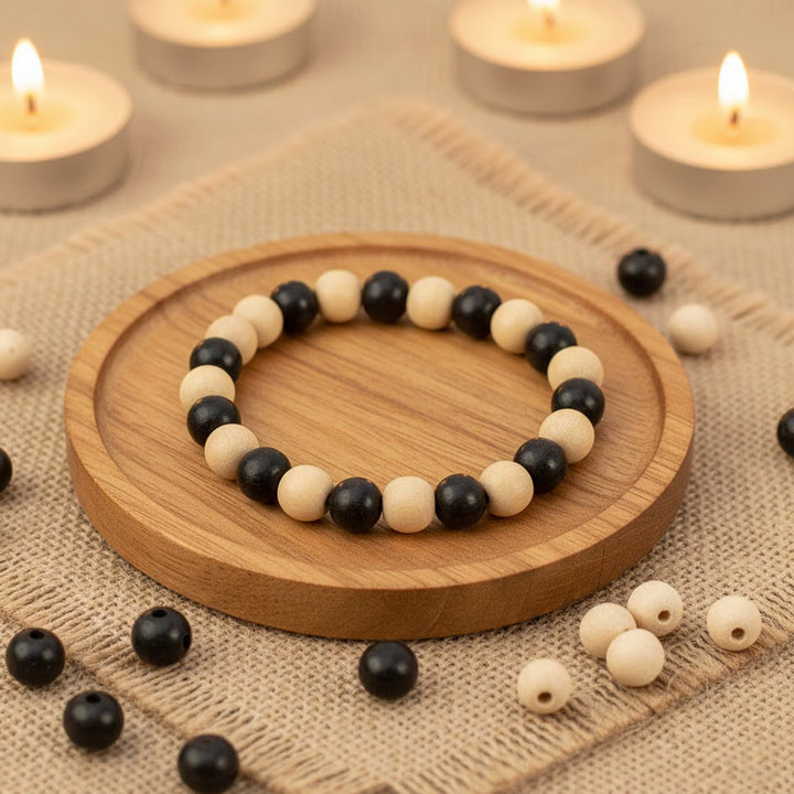 Govt. Certified Karungali (Ebony) & White Sandalwood Beads Bracelet – Spiritual Healing and Protection Jewelry. India’s Largest Pooja Accessories Brand - www.satvikworld.com