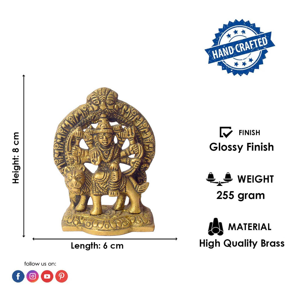3-Inch Brass Durga Idol – Perfect for Car & Puja Room