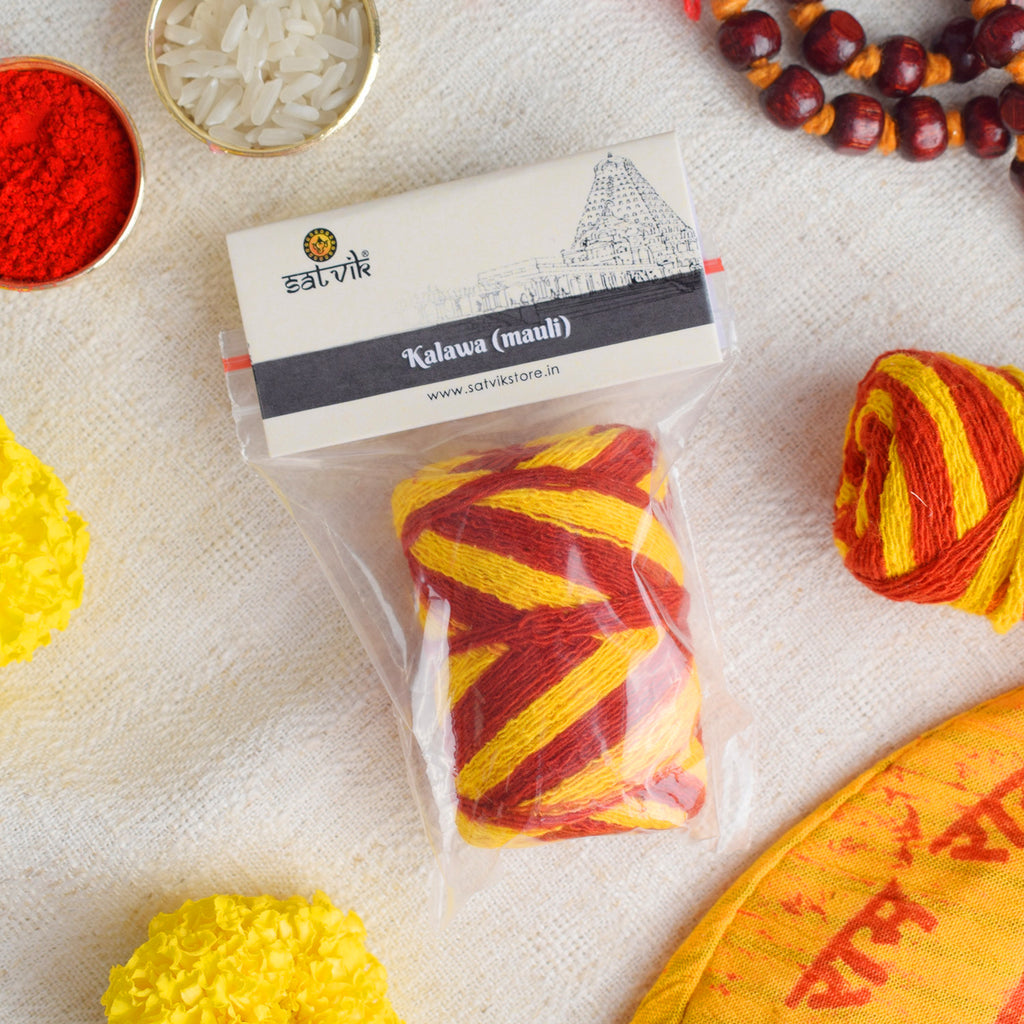 Pure Cotton Kalawa Thread (Mauli) Puja Store Online Pooja Items Online Puja Samagri Pooja Store near me www.satvikworld.com