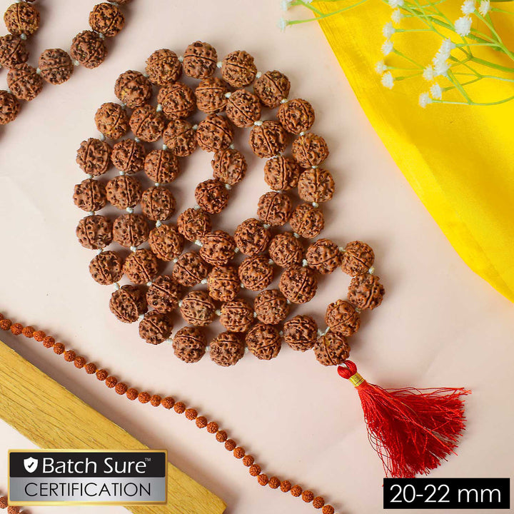 5 Mukhi Rudraksha mala made with natural five-faced beads, promoting healing, inner peace, and spiritual well-being. India’s Premium Jap Mala Store - www.satvikworld.com