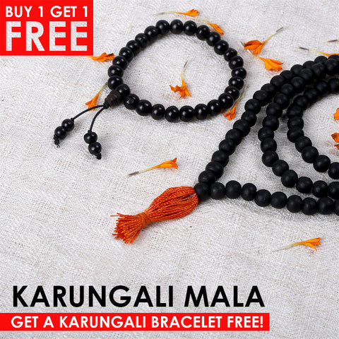 6 MM Govt. Certified Karungali Mala 108+1 Beads