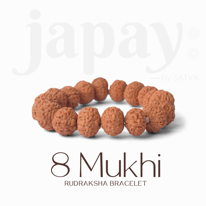8 Mukhi Rudraksha Bracelet – Original Ganesha Beads for Wisdom, Clarity & Success. India’s Largest Pooja Accessories Brand - www.satvikworld.com