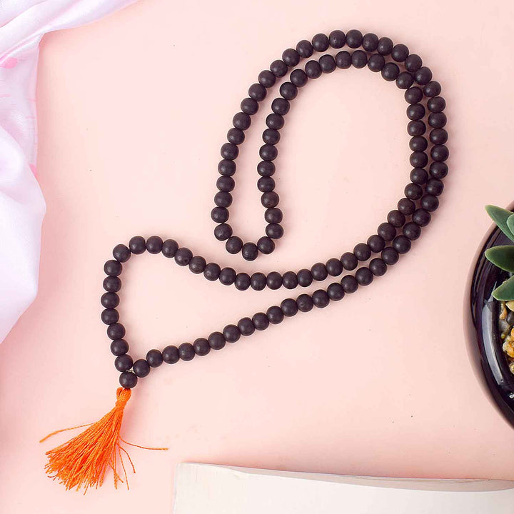 8mm Ebony Wood Mala Matt Finish with 108+1 Beads for Japa & Meditation – Satvikstore.in India’s Largest Pooja Accessories Brand - www.satvikworld.com