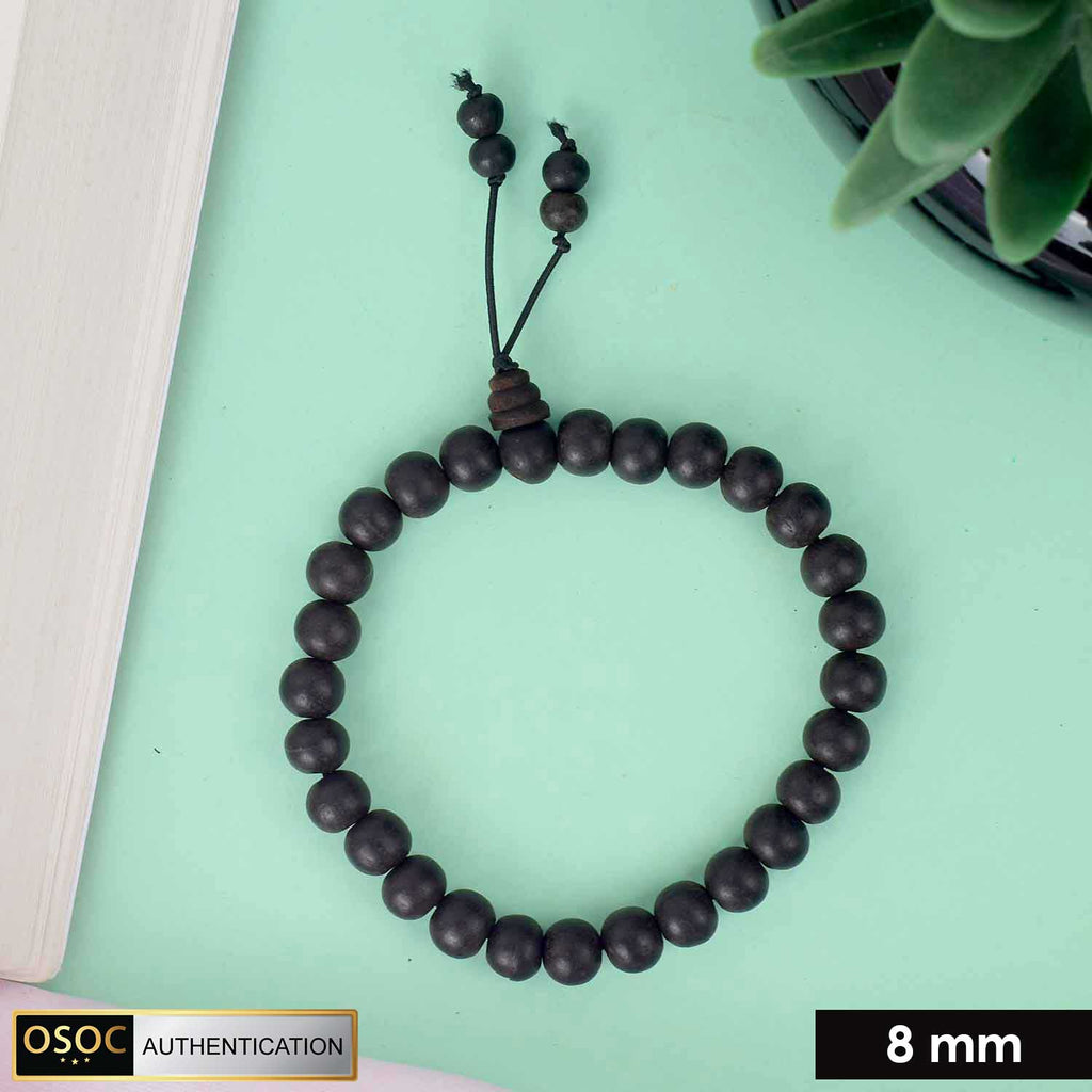8mm Govt. Certified Karungali Bracelet with Matt Finish made from Original Ebony Wood for Strength, Protection, and Spiritual Energy.India’s Largest Pooja Accessories Brand – www.satvikworld.com