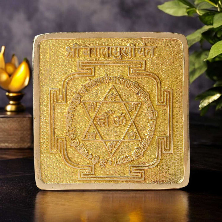 Asht Dhatu Baglamukhi Yantra engraved with sacred symbols of protection, designed to neutralize negative forces and bring victory in disputes and spiritual empowerment. India’s Largest Pooja Accessories Brand - www.satvikworld.com

