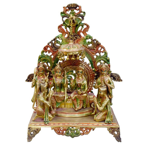 23 Inch Shree Ram Darbar Murti – Ram, Sita, Lakshman, Hanuman Brass Idol