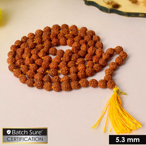 5 Mukhi Rudraksha Mala – 5mm Sacred Brown Beads for Divine Energy