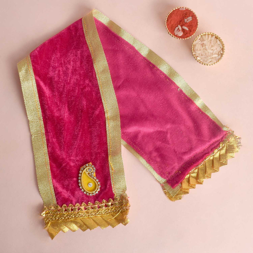 Charming Pink Angvastra/Patka/Duppata – Available in 13, 15, and 22 inches, soft pink devotional cloth perfect for temple rituals, puja, and spiritual ceremonies. India’s Largest Pooja Accessories Brand – www.satvikworld.com