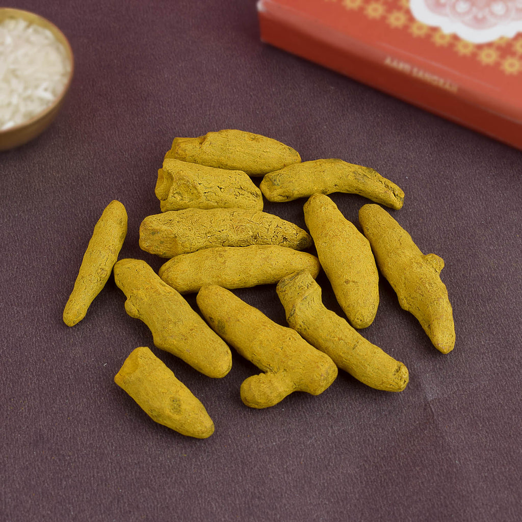 Turmeric Root (Haldi Ganth) 50 Grams Puja Store Online Pooja Items Online Puja Samagri Pooja Store near me www.satvikworld.com
