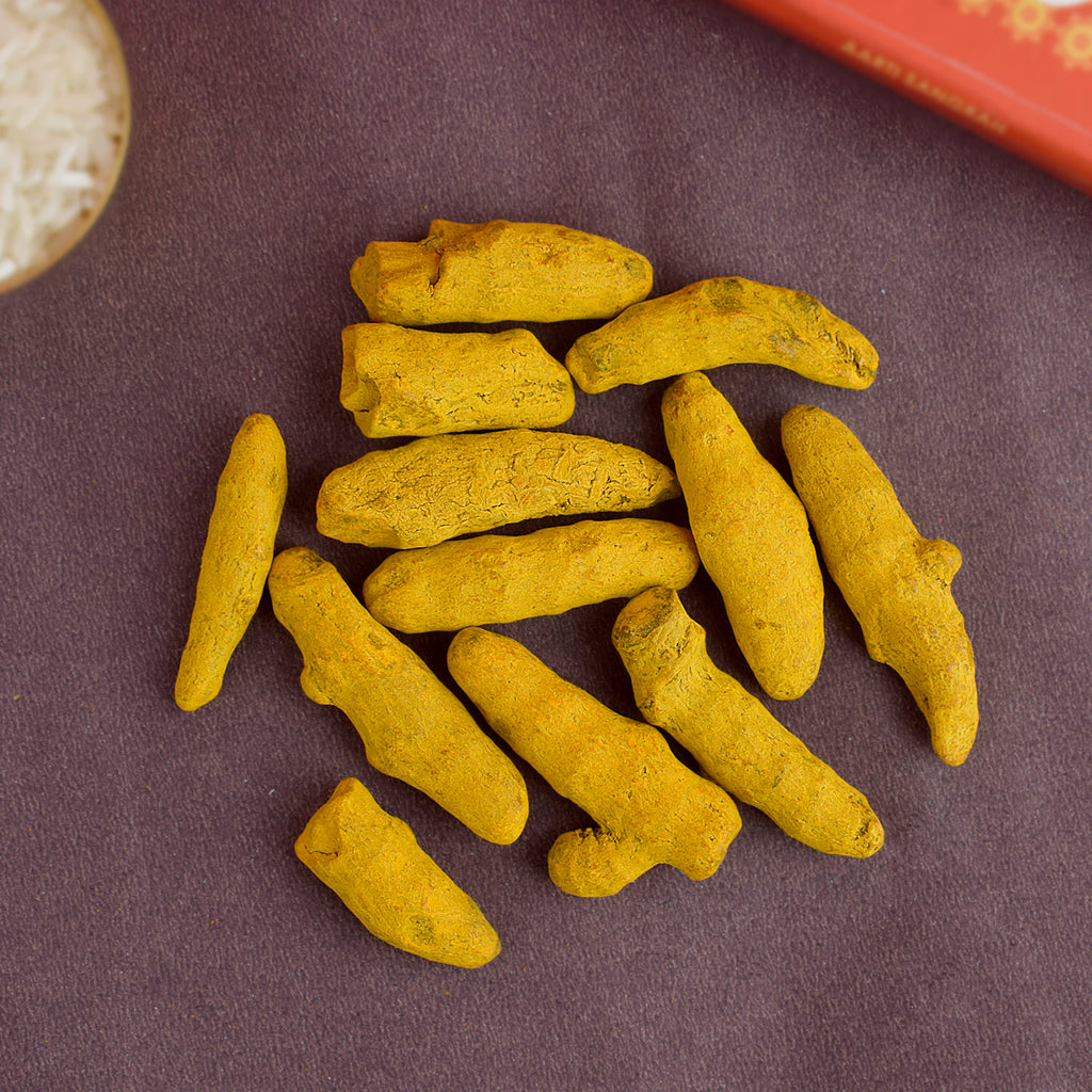 Turmeric Root (Haldi Ganth) 50 Grams Puja Store Online Pooja Items Online Puja Samagri Pooja Store near me www.satvikworld.com