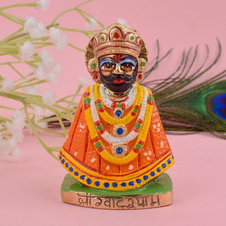 Handcrafted brass Khatu Shyam Ji idol, finely detailed to capture the divine grace and devotion associated with Shyam Baba. Ideal for home temples, spiritual corners, or devotional gifting. India’s Largest Pooja Accessories Brand – www.satvikworld.com