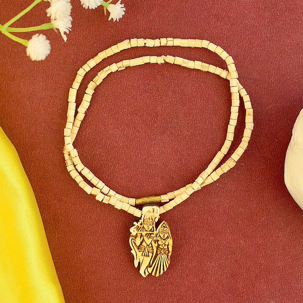 Wooden Radha Krishna Locket – handcrafted devotional pendant featuring Radha and Krishna made from wood, symbolizing divine love, peace, and spiritual connection. India’s Largest Brass Idols Brand - www.Japay.in
