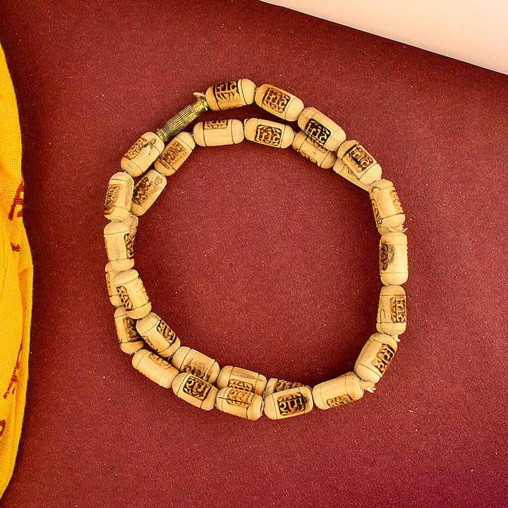 100% Pure Tulsi Wooden Mala with Shri Ram Engraved Wooden Locket for Japa and Devotion. India’s Largest Brass Idols Brand - www.satvikworld.com
