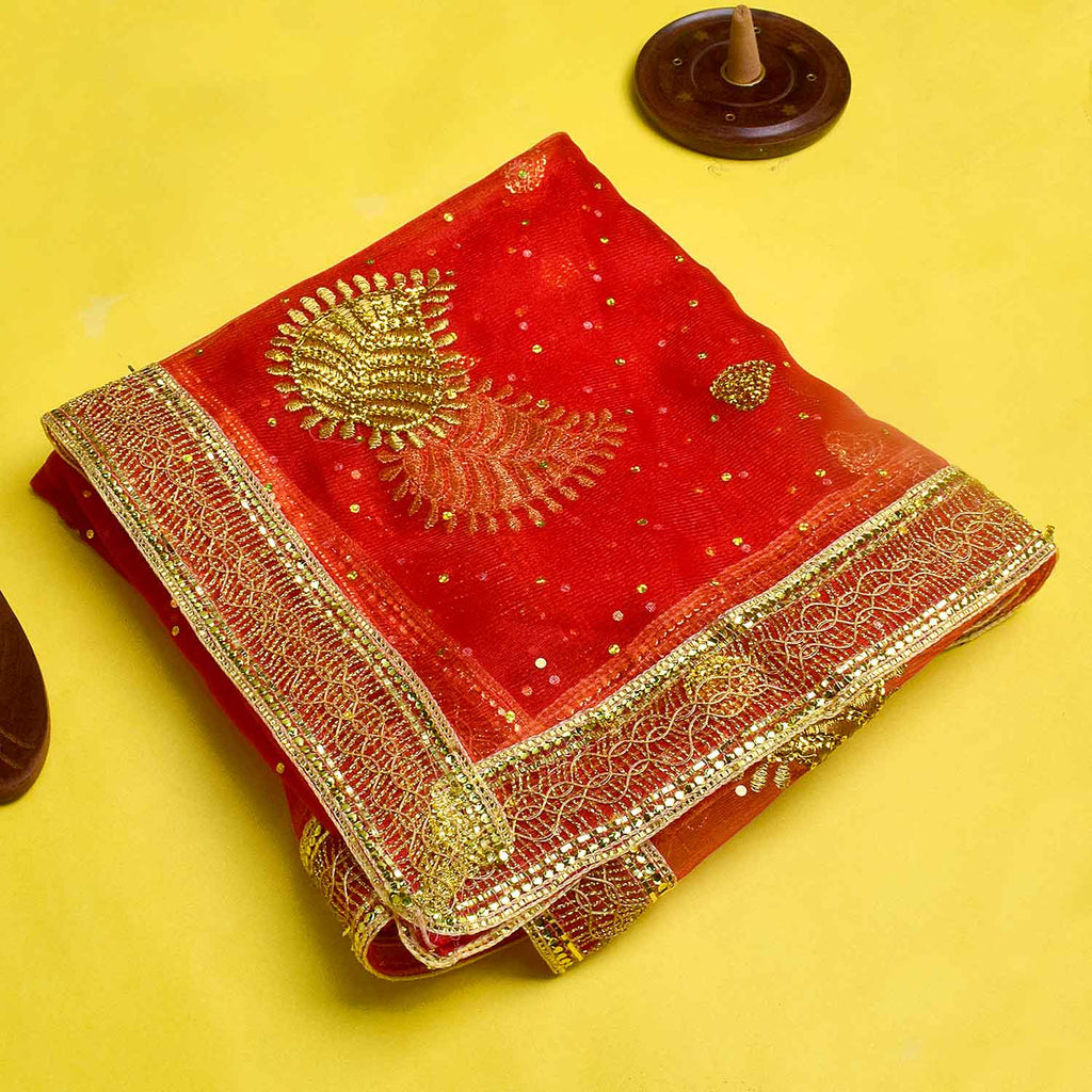 Bring divine grace to your prayers with this beautiful Pink and Gold Chunri, measuring 194 cm (76 inches) in length and 118 cm (46 inches) in height. Adorned with golden motifs and intricate detailing, this premium prayer cloth is perfect for Devi pooja, mandir decor, or festive rituals. Ideal for use during Navratri, Diwali, Karva Chauth, and other Indian celebrations, it adds a touch of elegance and reverence to your spiritual space.

Shop now on Amazon USA or visit Satvik World 