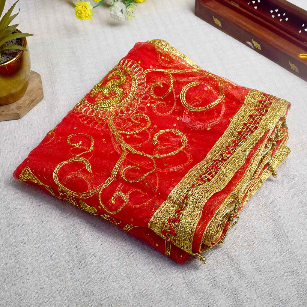 "Red and Gold Mata Chunri – 192 cm x 106 cm"

Enhance your pooja rituals and festive decor with this Pink and Gold Mata Chunri, measuring 192 cm x 106 cm. Adorned with golden floral patterns and diamond motifs, it is perfect for Devi pooja, mandir decoration, and festive ceremonies like Navratri and Diwali.

Shop now at satvikworld.com for authentic Indian pooja essentials across the USA.