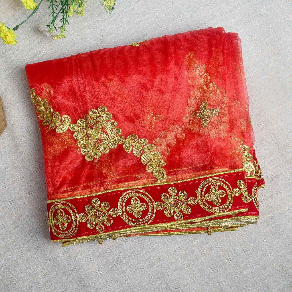 Enhance your pooja decor with this beautiful Pink and Gold Mata Chunri, measuring 212 cm x 102 cm. Adorned with intricate gold motifs and a decorative border, it is ideal for Devi pooja, mandir decoration, and religious ceremonies during Navratri, Diwali, and other festivals.

Shop now at satvikworld.com for authentic Hindu pooja essentials delivered across the USA.