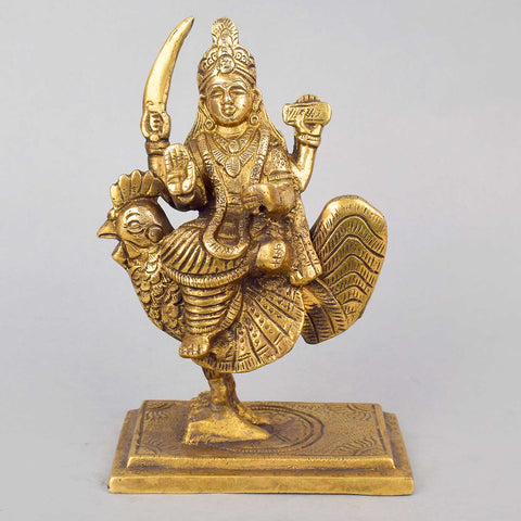 5.9-inch pure brass Bahuchar Mata statue, elegantly crafted to represent the divine form of Goddess Bahuchar Mata, symbolizing protection, blessings, and strength. Ideal for pooja rooms, home temples, or as a spiritual gift for those seeking divine support. India’s Largest Pooja Accessories Brand – www.satvikworld.com