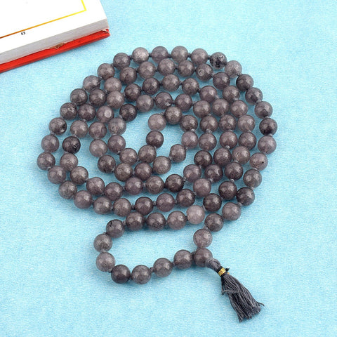 Hakik Jap Mala (Grey) – A Powerful Spiritual Mala for Stability, Protection, and Inner Peace. India’s Premium Hakik Jap Mala Store - www.satvikworld.com