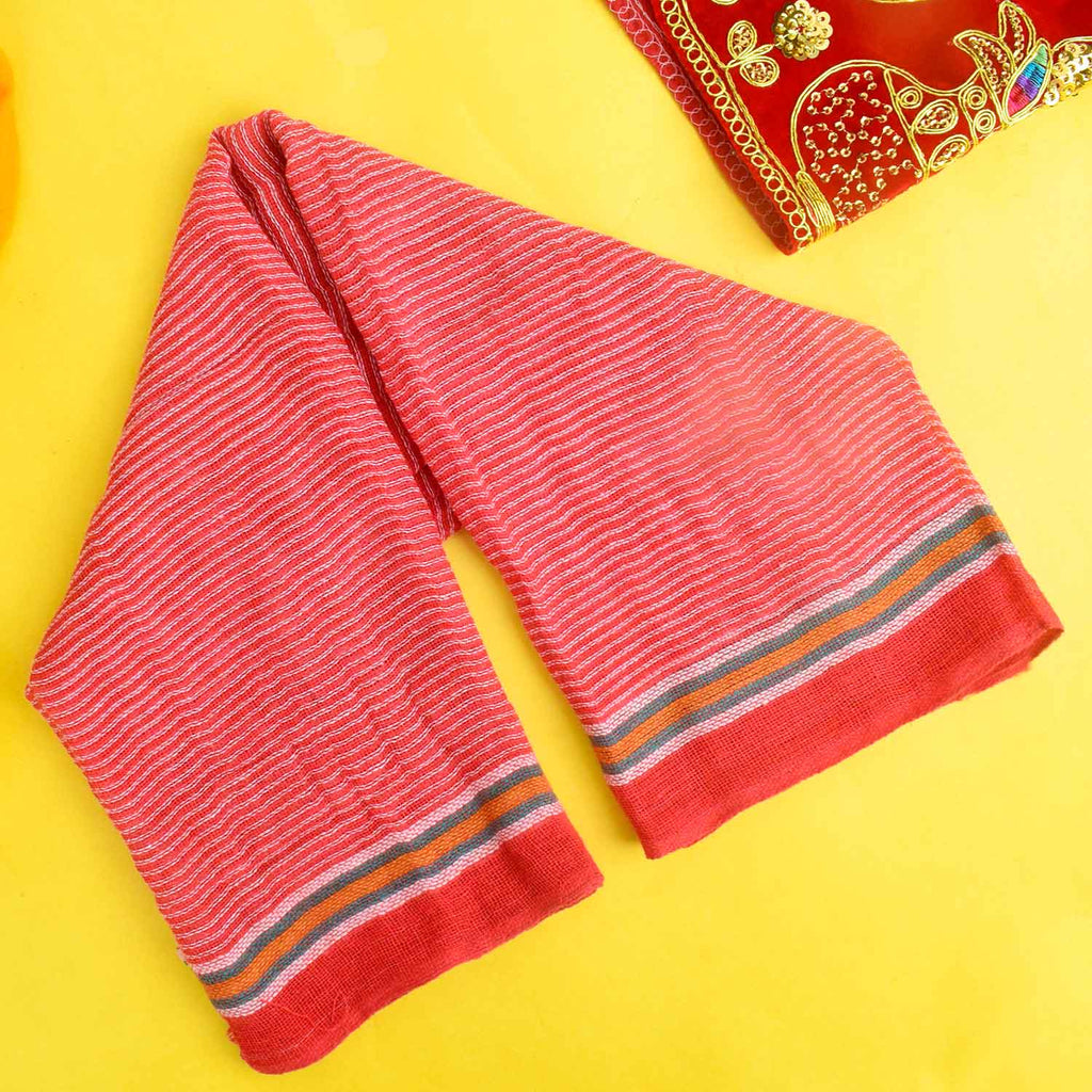 Divine Drapery Red Cotton Gamcha for Worship – India’s Largest Pooja Accessories Brand – www.satvikworld.com