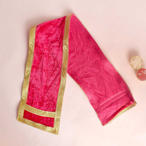 Elegant 22-inch pink Angvastra Patka Dupatta for traditional wear, puja, and spiritual ceremonies, made from premium fabric. India’s Largest Pooja Accessories Brand – www.satvikworld.com