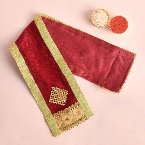 Elegant Maroon Angvastra/Patka/Duppata – Available in 15, 22, and 32 inches, rich maroon devotional cloth ideal for puja, temple rituals, and spiritual attire India’s Largest Pooja Accessories Brand – www.satvikworld.com