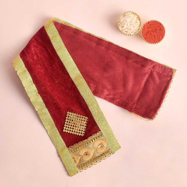 Elegant Maroon Angvastra/Patka/Duppata – Available in 15, 22, and 32 inches, rich maroon devotional cloth ideal for puja, temple rituals, and spiritual attire India’s Largest Pooja Accessories Brand – www.satvikworld.com