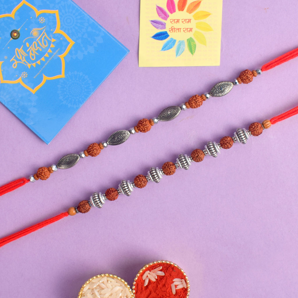 Set of 2 Traditional Rakhis for Brothers with Roli Chawal and Ram Sita Stickers – Raksha Bandhan Gift Pack. India’s Largest Pooja Accessories Brand - www.satvikworld.com