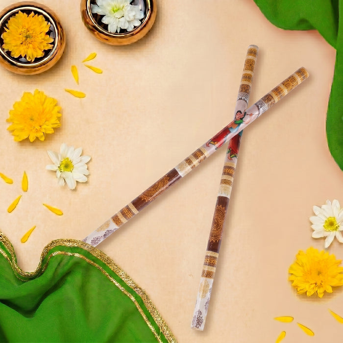  Folk Art Print Wooden Dandiya Sticks | India’s Largest Pooja Accessories Brand – www.satvikworld.com