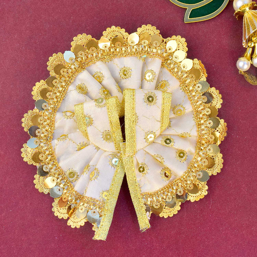 Radiant Golden Laddu Gopal Dress with Sequin & Gota Work – India’s Largest Pooja Accessories Brand – www.satvikworld.com