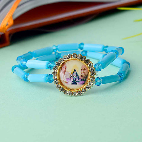 Guruji Swaroop Bracelet with long colored beads in assorted shades – spiritual bracelet for pooja, satsang, and gifting. India's Largest Pooja Accessories Brand:- Satvikworld.com