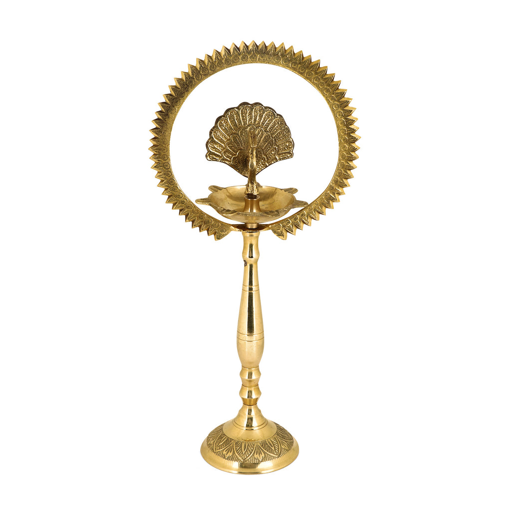 10 Inch Brass Mor Kiran Standing Diya Puja Store Online Pooja Items Online Puja Samagri Pooja Store near me www.satvikworld.com