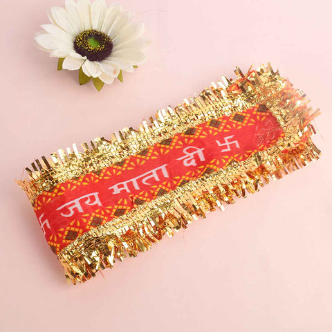 Jai Mata Di Patti Red and Gold Set of 12