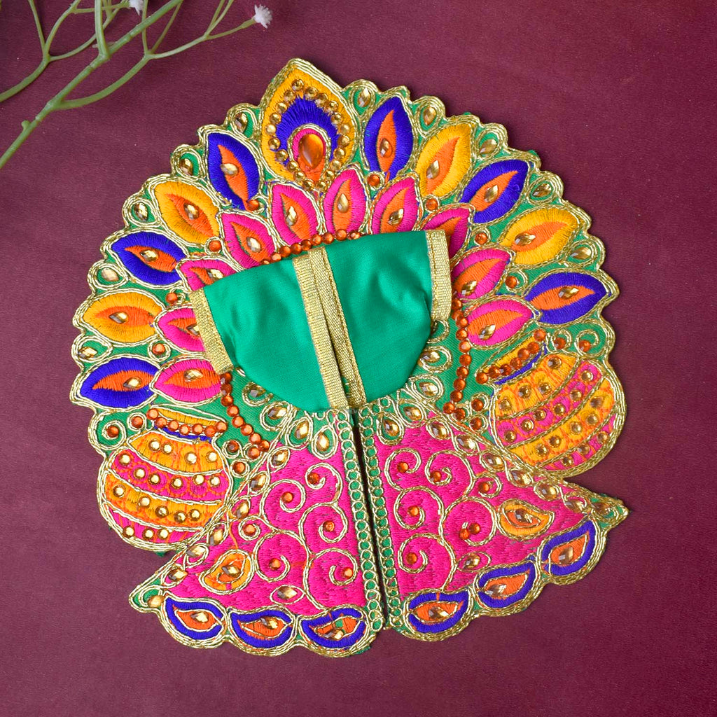 Colourful Matka & Leaf Embroidered Laddu Gopal Dress (Assorted) – India’s Largest Pooja Accessories Brand – www.satvikworld.com
