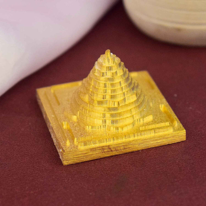 1.5 Inch Meru Shree Yantra in Golden Finish for Wealth & Positivity – Satvikstore.in. India’s Largest Pooja Accessories Brand - www.satvikworld.com
