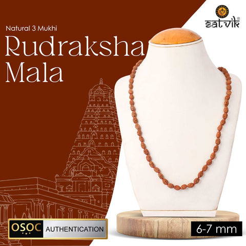 Original 3 Mukhi Rudraksha Mala – 108 Beads for Confidence, Healing & Inner Purification.India’s Premium Jap Mala Store - www.satvikworld.com