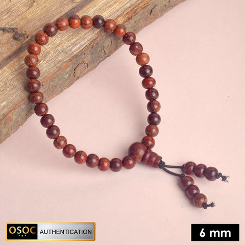 Original 6mm Red Chandan Bracelet Made from Pure Sandalwood Beads. India’s Largest Pooja Accessories Brand - www.satvikworld.com