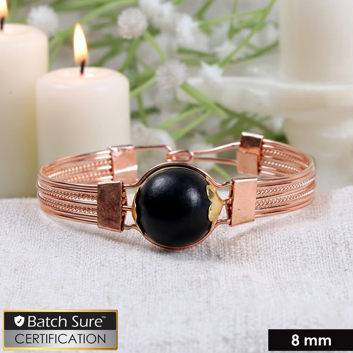 Original authentic ebony wood (Karungali) copper-plated kada bracelet with smooth polished finish and traditional handcrafted design for spiritual and daily wear.  India’s Largest Puja Accessories Brand- www.satvikworld.com