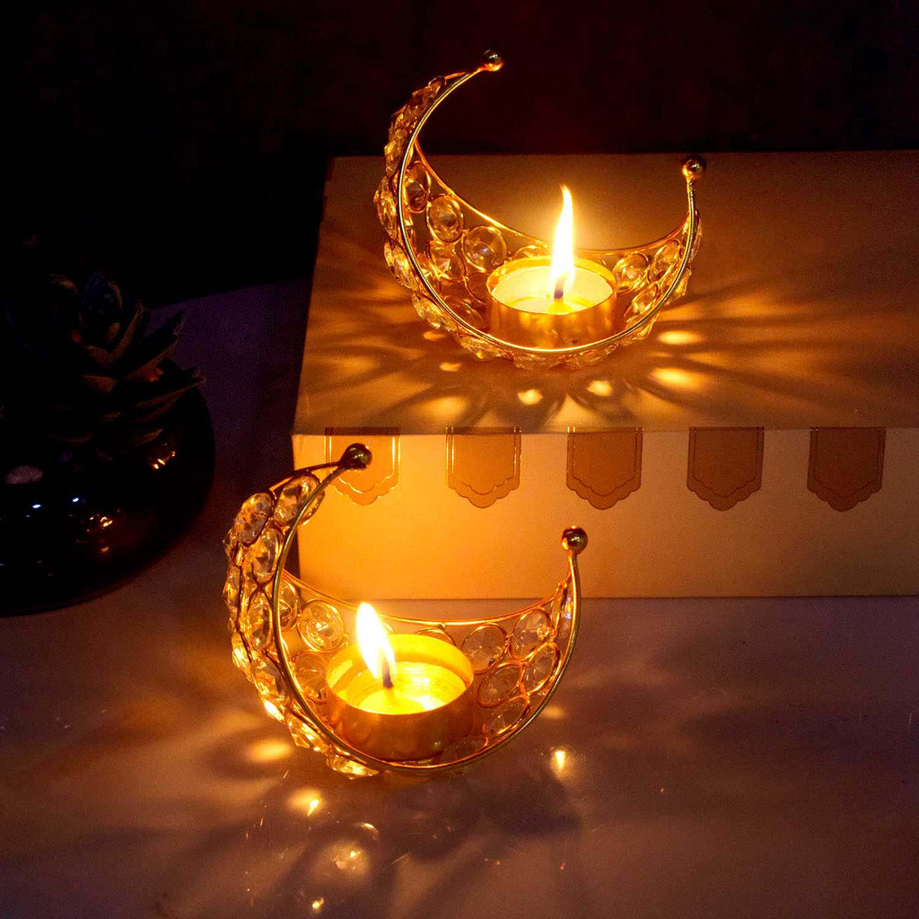 Moon Crystal Diya made from natural moonstone for spiritual rituals and home décor – 10 cm height, 101 grams. India’s Largest Pooja Accessories Brand - www.satvikworld.com