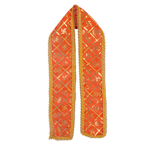 Royal orange Patka or Angvastra, 33 inches in length, made from soft, traditional fabric, perfect for spiritual rituals, temple visits, cultural ceremonies, and devotional wear. India’s Largest Pooja Accessories Brand – www.satvikworld.com