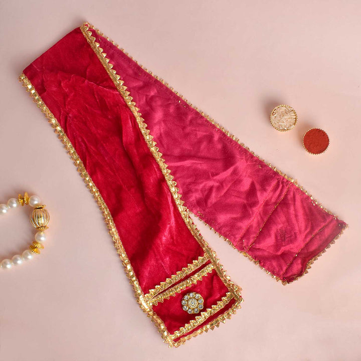 Traditional Pink Patka/Duppata/Angvastra – Available in 13, 21, and 32 inches, classic pink devotional cloth suitable for puja, temple rituals, and spiritual wear. India’s Largest Pooja Accessories Brand – www.satvikworld.com