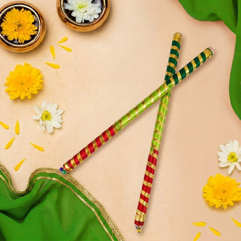 Triple Colour Wooden Dandiya Sticks | India’s Largest Pooja Accessories Brand – www.satvikworld.com

