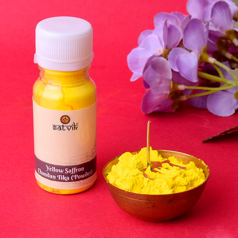 Yellow Saffron Chandan Tika Powder